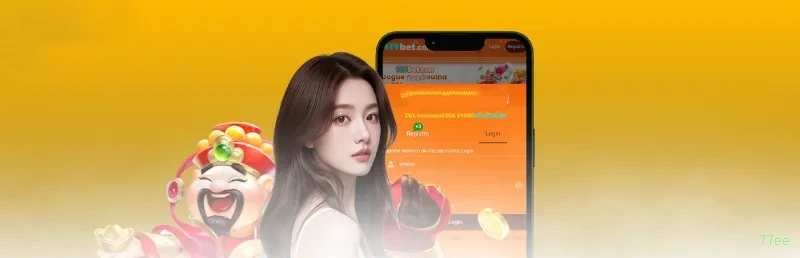 Imagem promocional do aplicativo mobile da 77ee